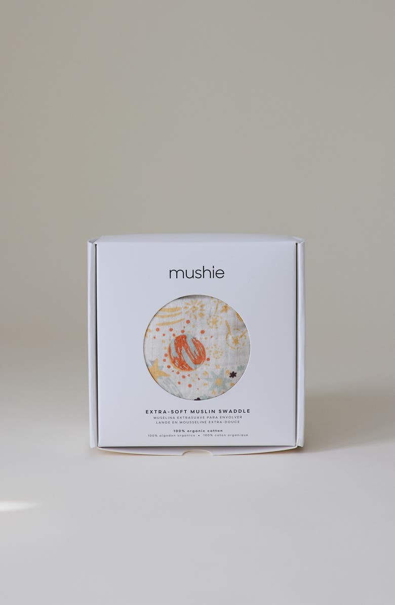 Mushie Muslin Swaddle Blanket, Alternate, color, Space