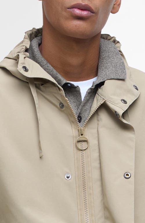 Shop Barbour Quay Water Resistant Hooded Jacket In Washed Stone/bleached Pine