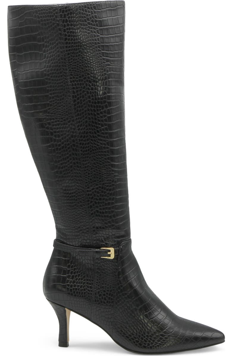Charles by Charles David Arlie Pointed Toe Knee High Boot, Alternate, color, Black-Croc