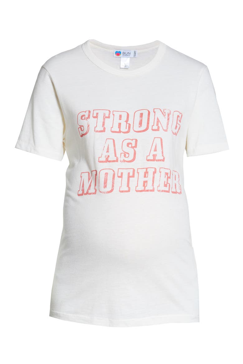 Strong as a Mother Maternity Graphic Tee, Alternate, color, IVORY