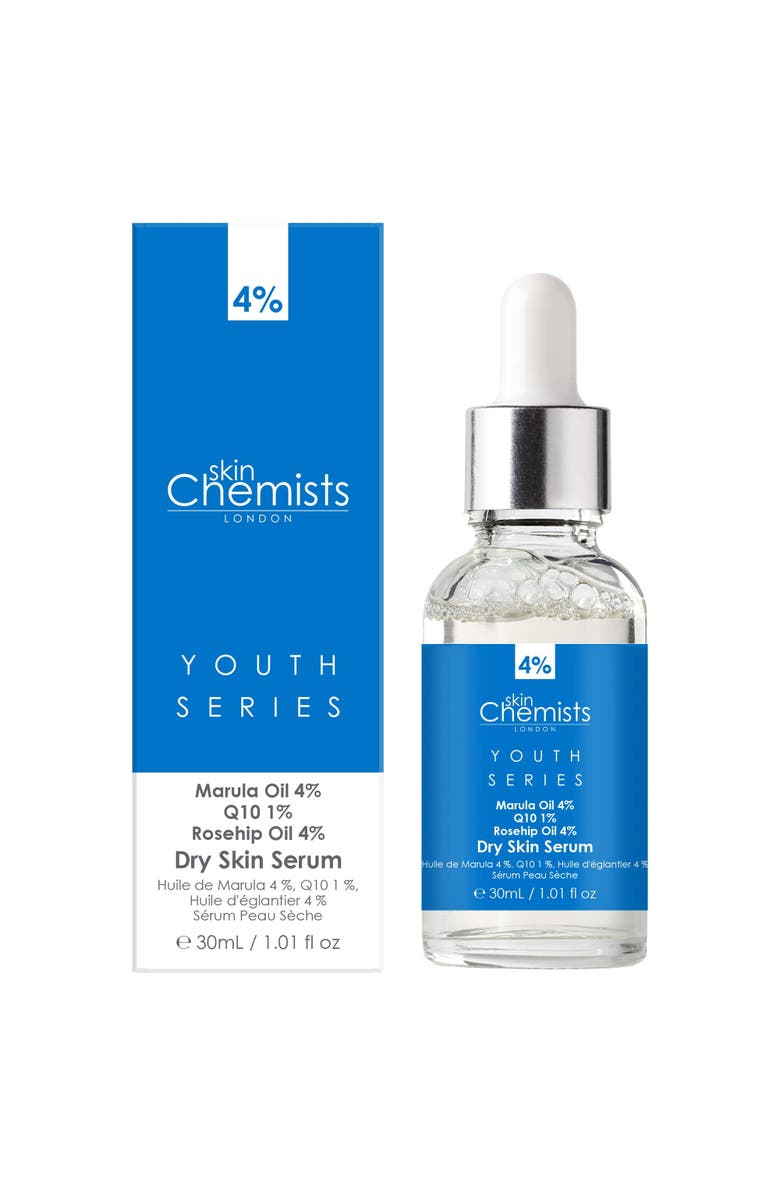 SKINCHEMISTS Youth Series Dry Skin Serum Marula Oil 4%, Q10 1%, Rosehip Oil 4% 30ml x 3 Trio Set, Main, color, White
