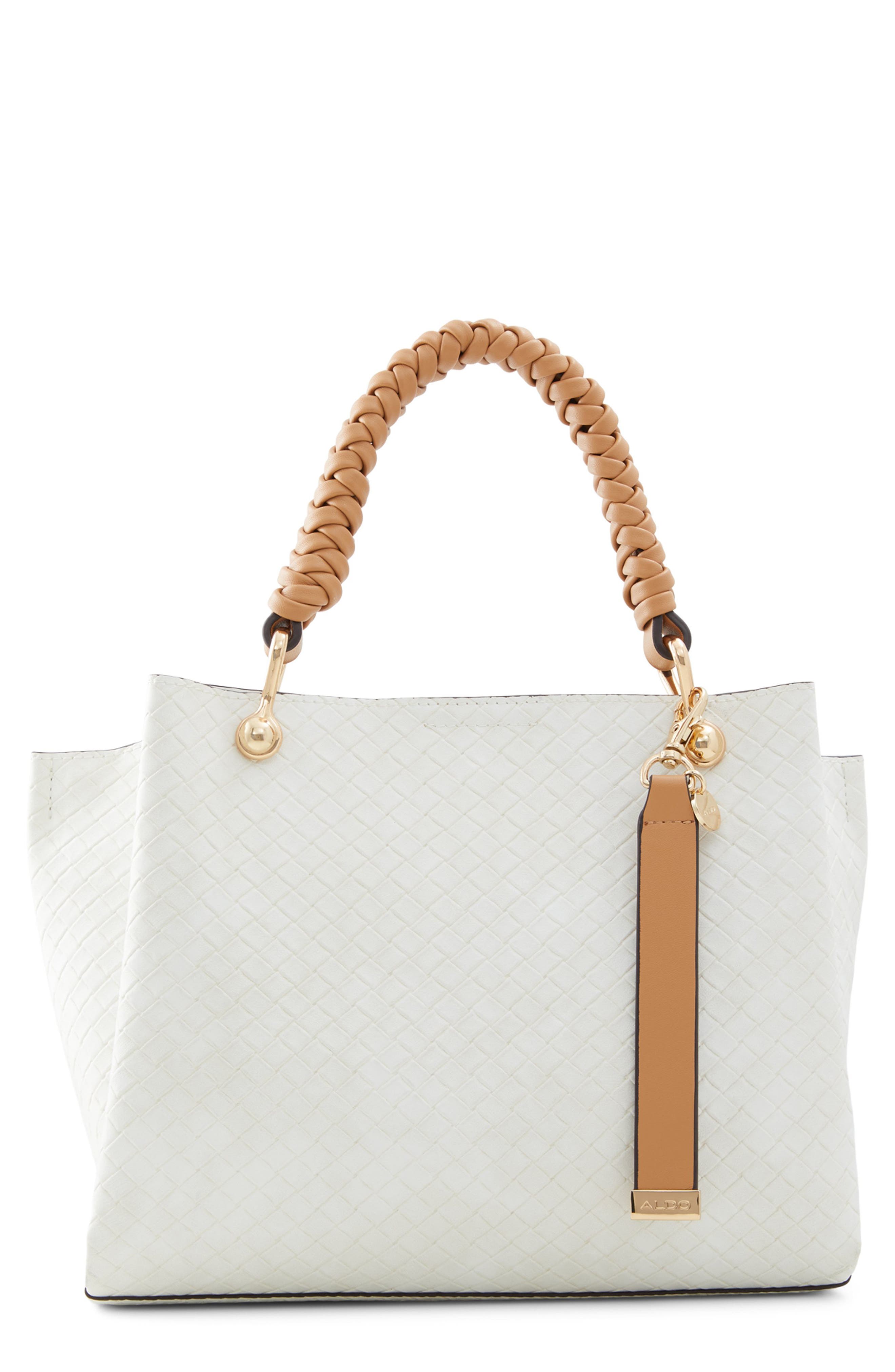 ALDO Gloadithh Faux Leather Tote, Main, color, Bone