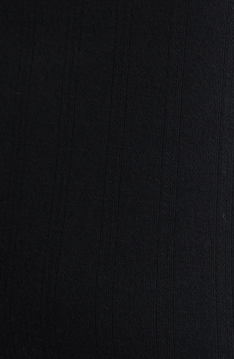 Open Edit Pointelle Knit Chemise, Alternate, color, Black