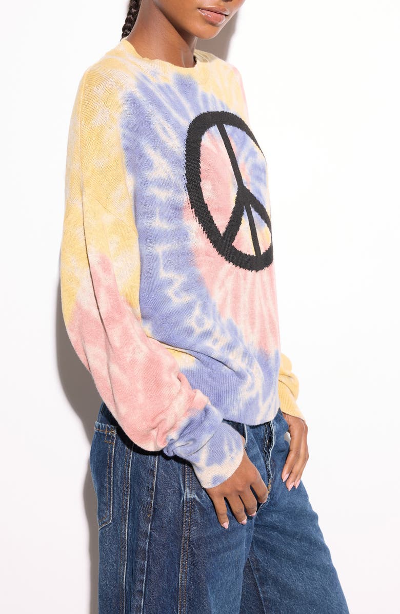 Spiritual Gangster Venice Peace Sign Tie Dye Sweater, Alternate, color,