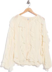 AREA STARS Flyn Ruffle Button-Up Shirt