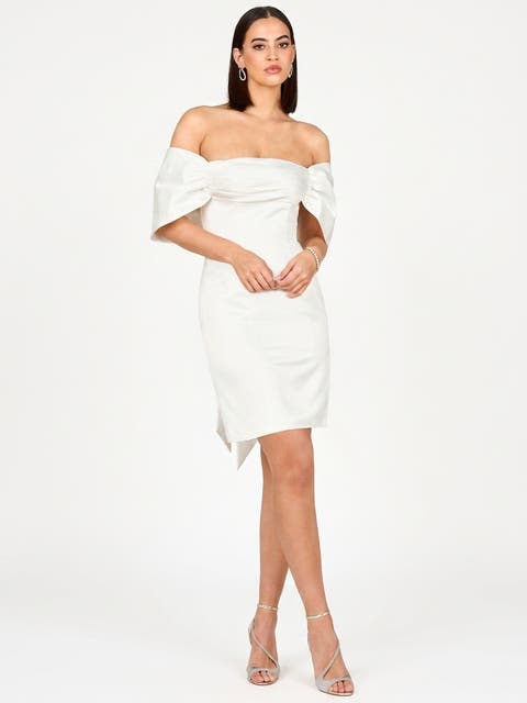 Beaded Faux-Wrap V-Neck Bridal Gown