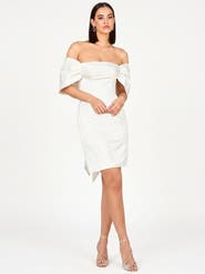 LARA New York Beaded Faux-Wrap V-Neck Bridal Gown