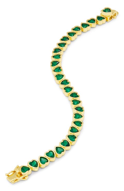 Bezel Set Heart Bracelet