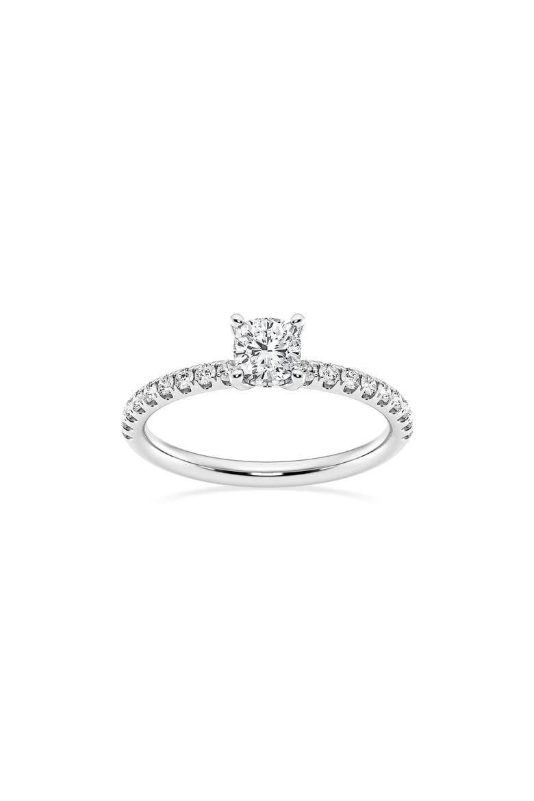 Cushion Cut Lab Created Diamond Ring - 0.85ct., Alternate, color, SILVER