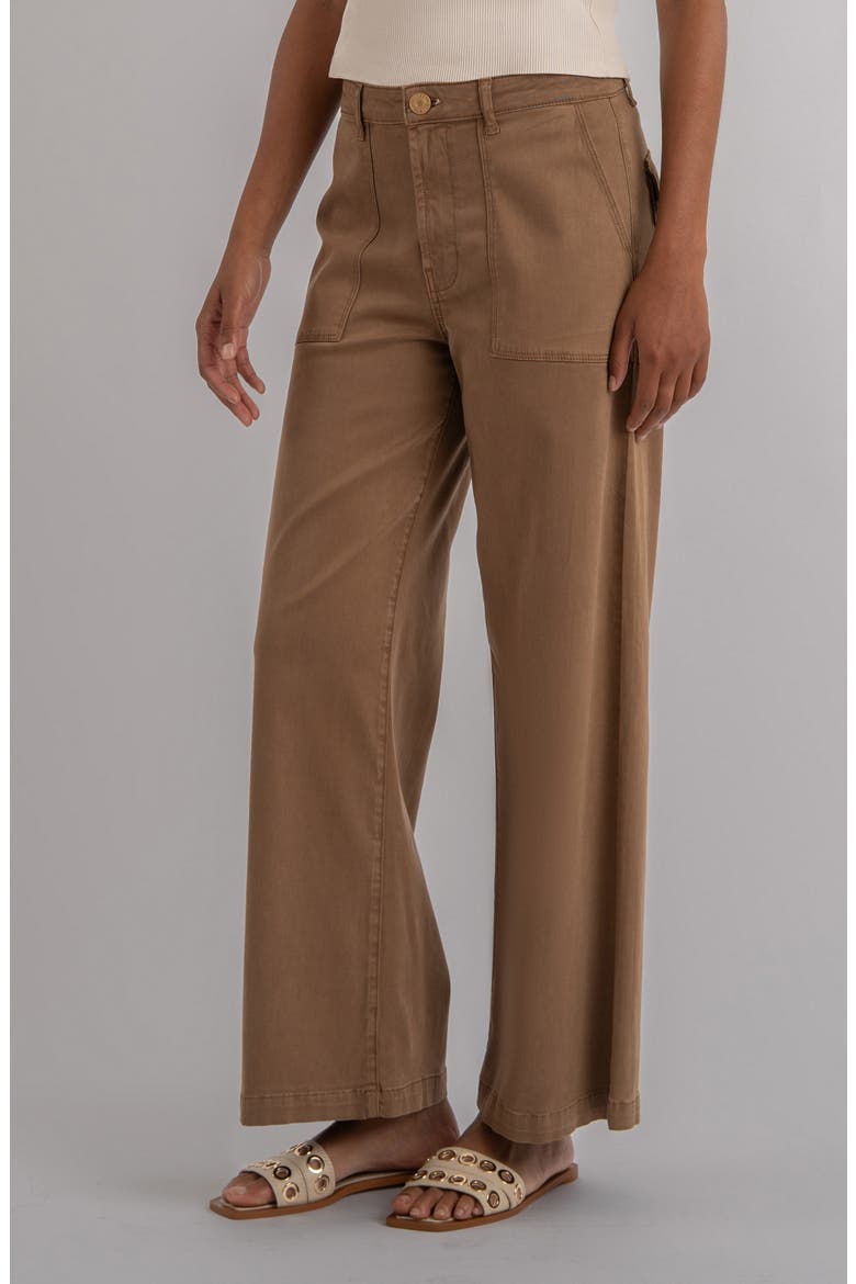 Meg High Waist Ankle Wide Leg Pants, Alternate, color, SADDLE BROWN