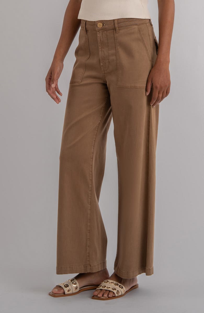 KUT from the Kloth Meg High Waist Ankle Wide Leg Pants, Alternate, color, Saddle Brown