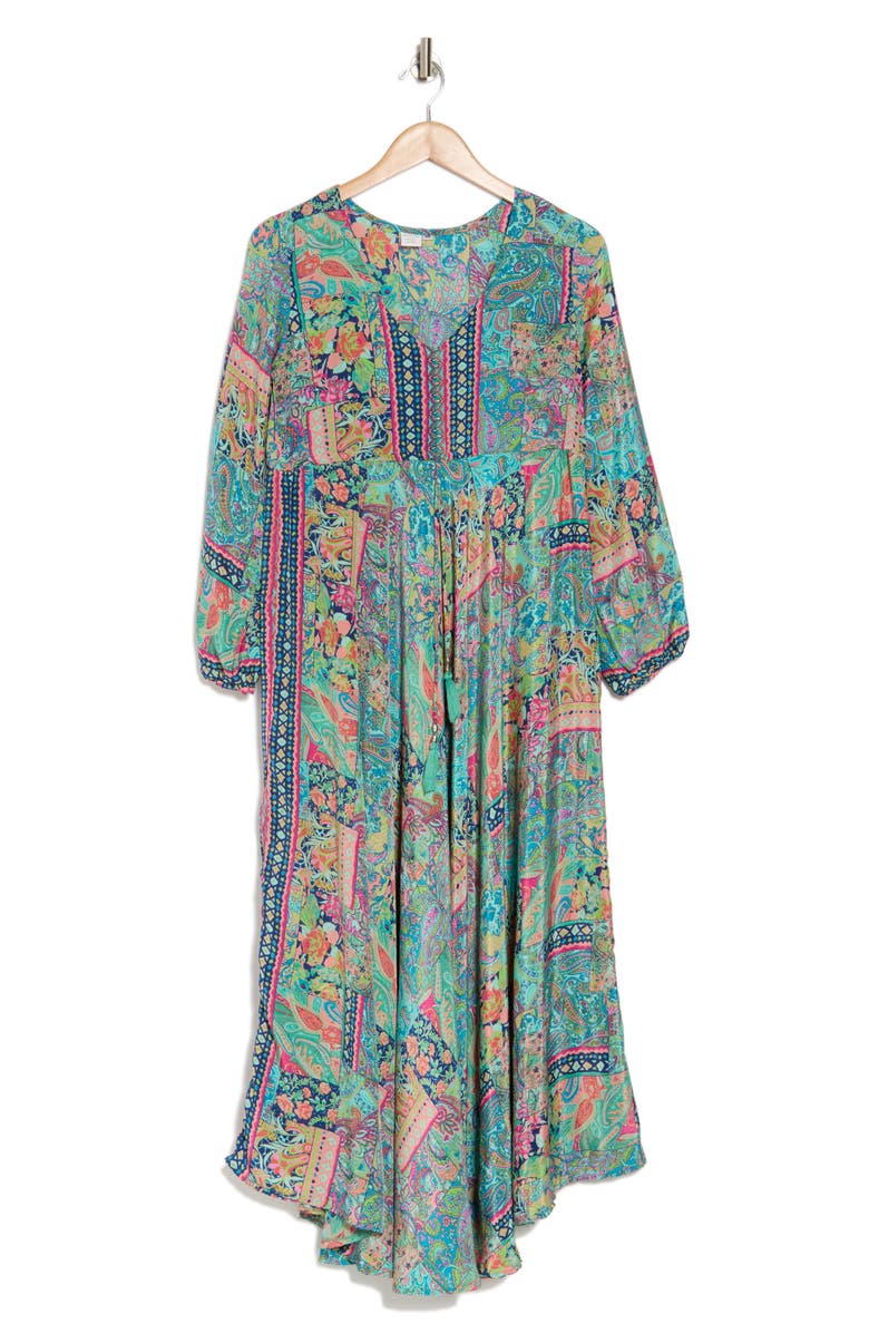 La Fiorentina Abstract Cover-Up Beach Dress, Alternate, color, Bright Pink/Blue
