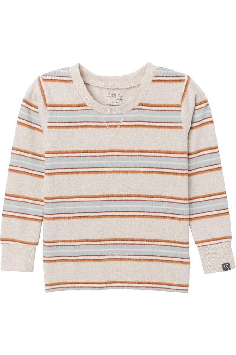 Hacci Pajama Top & Pant Set, Alternate, color, Oatmeal Stripe