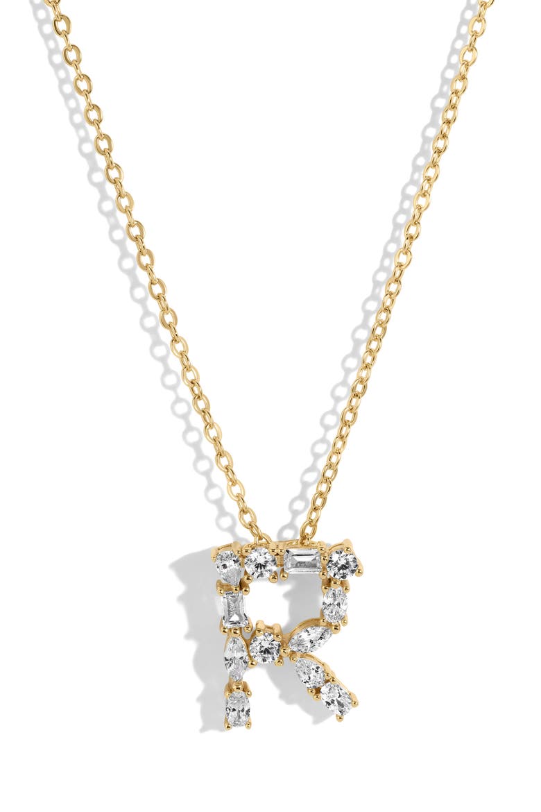 Letter Pendant Necklace, Main, color, GOLD R