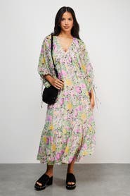 Warehouse Chiffon Batwing Midi Dress