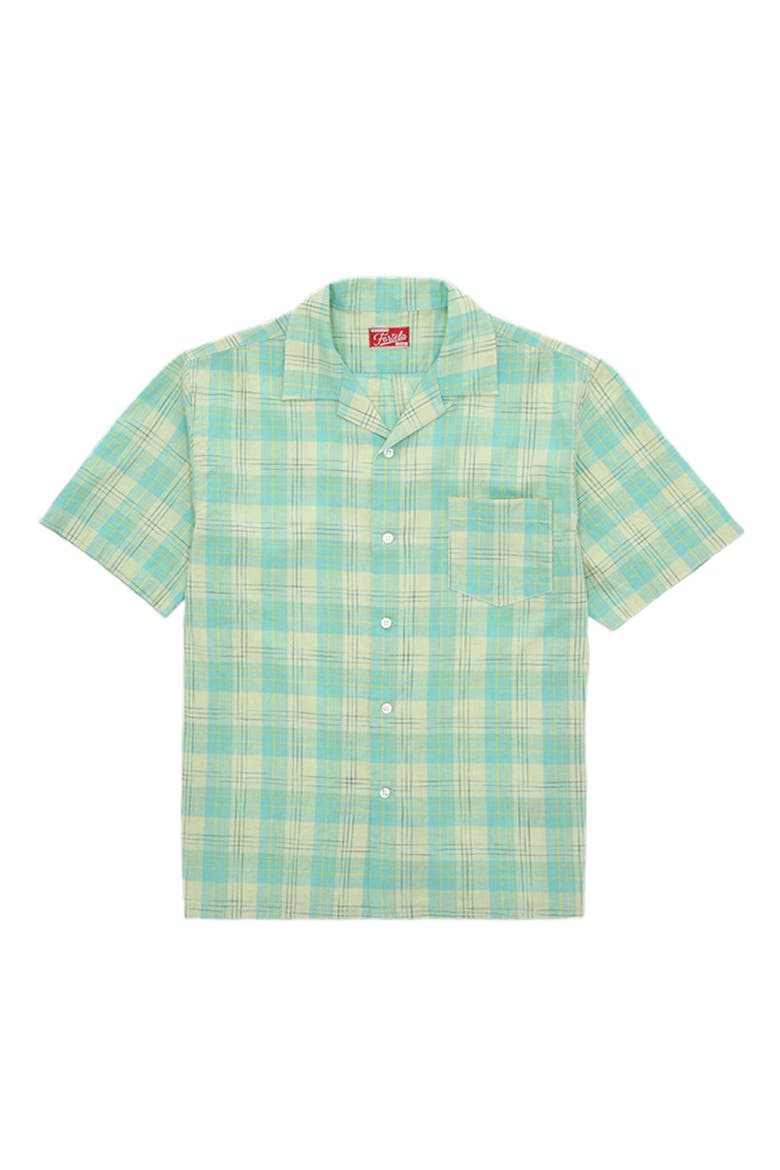Strike Bowling Cotton Check Shirt, Main, color, ACQUAMARINE