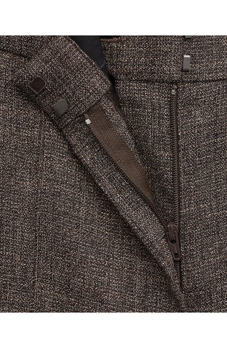 MANGO Flecked Suit Pants, Alternate, color, Chocolate