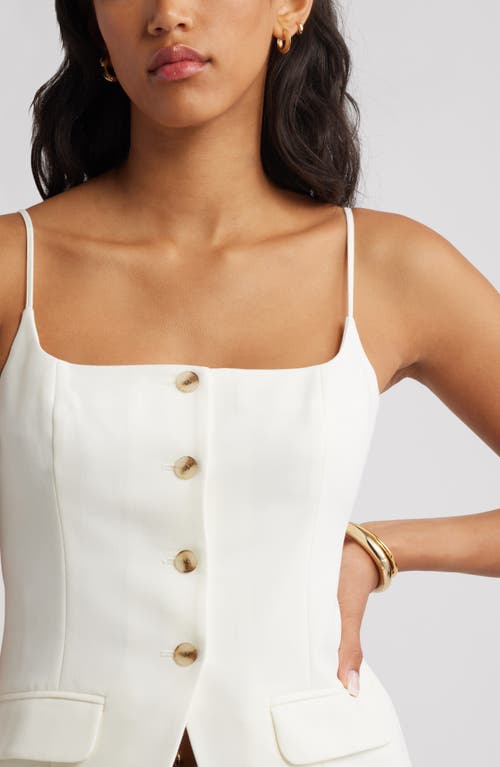 Open Edit Button Front Suiting Camisole In White