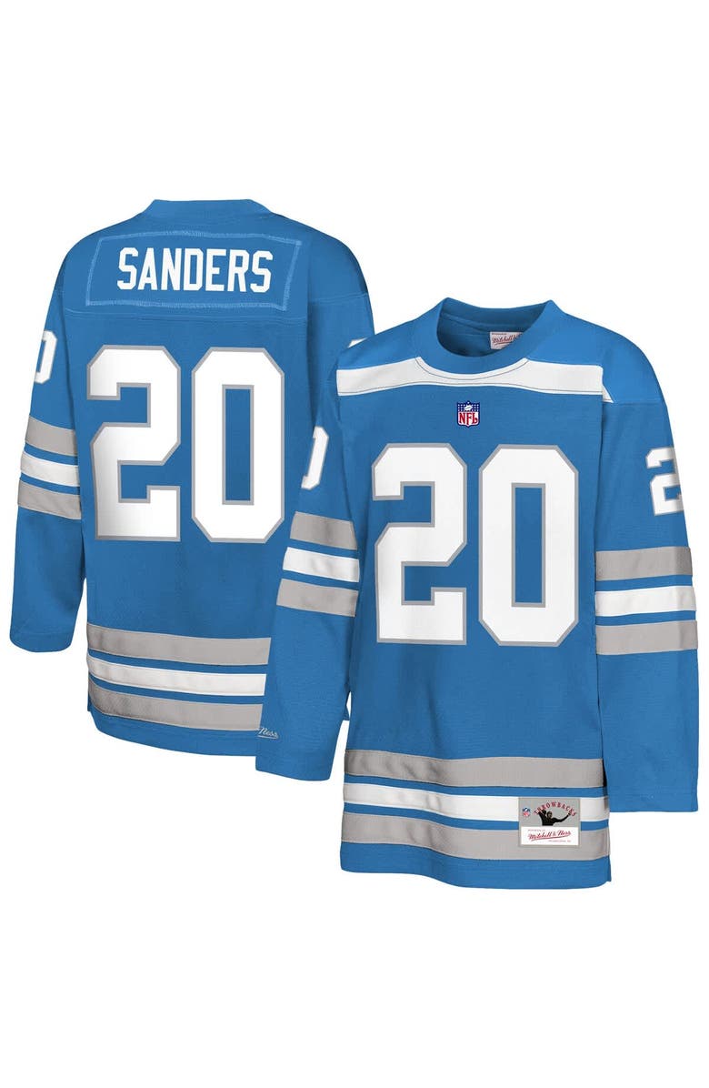 Mitchell & Ness Youth Mitchell & Ness Barry Sanders Blue Detroit Lions Hockey Fashion Jersey, Main, color, Blue