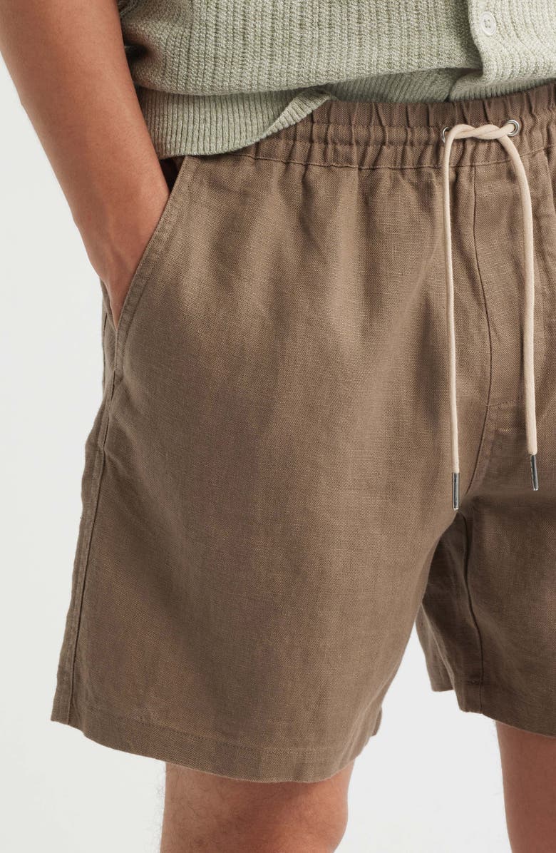 NN07 1454 Gregor Linen Drawstring Shorts, Alternate, color, Clay Mirage