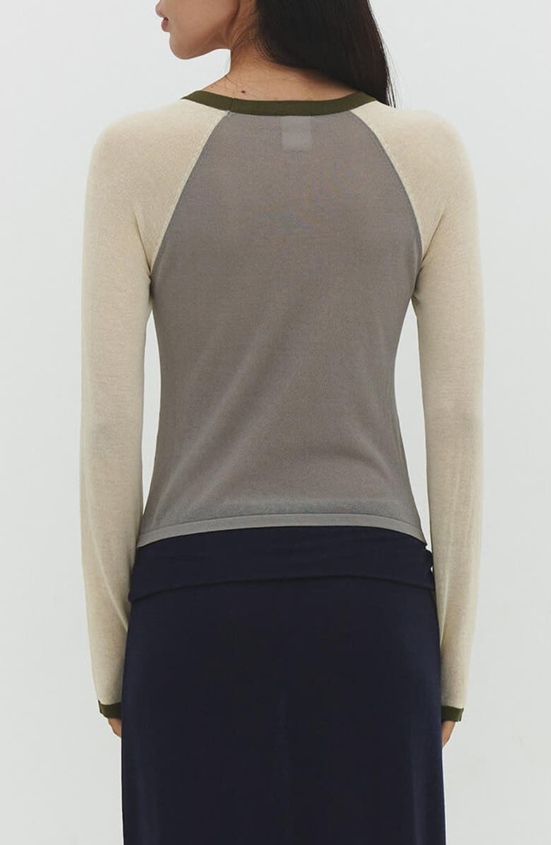 Find Me Now Colorblock Raglan Sleeve T-Shirt, Alternate, color, Matcha Mel