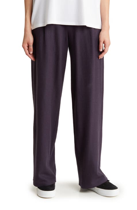 High Waist Wide Leg Wool Pants