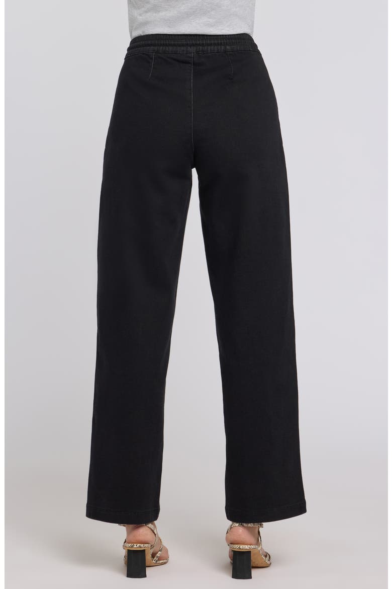 Relaxed Drawstring Wide Leg Jeans, Alternate, color, WASHED BLACK