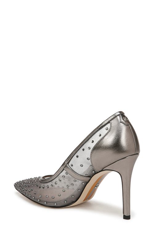 Sam Edelman Hazel Mesh Pointed Toe Pump Metallic Iron Mesh In Silver