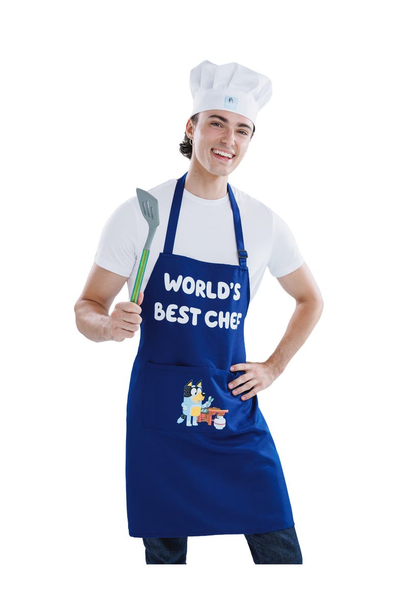2-Piece Apron and Chef Hat Set, Alternate, color, Navy Blue Bandit