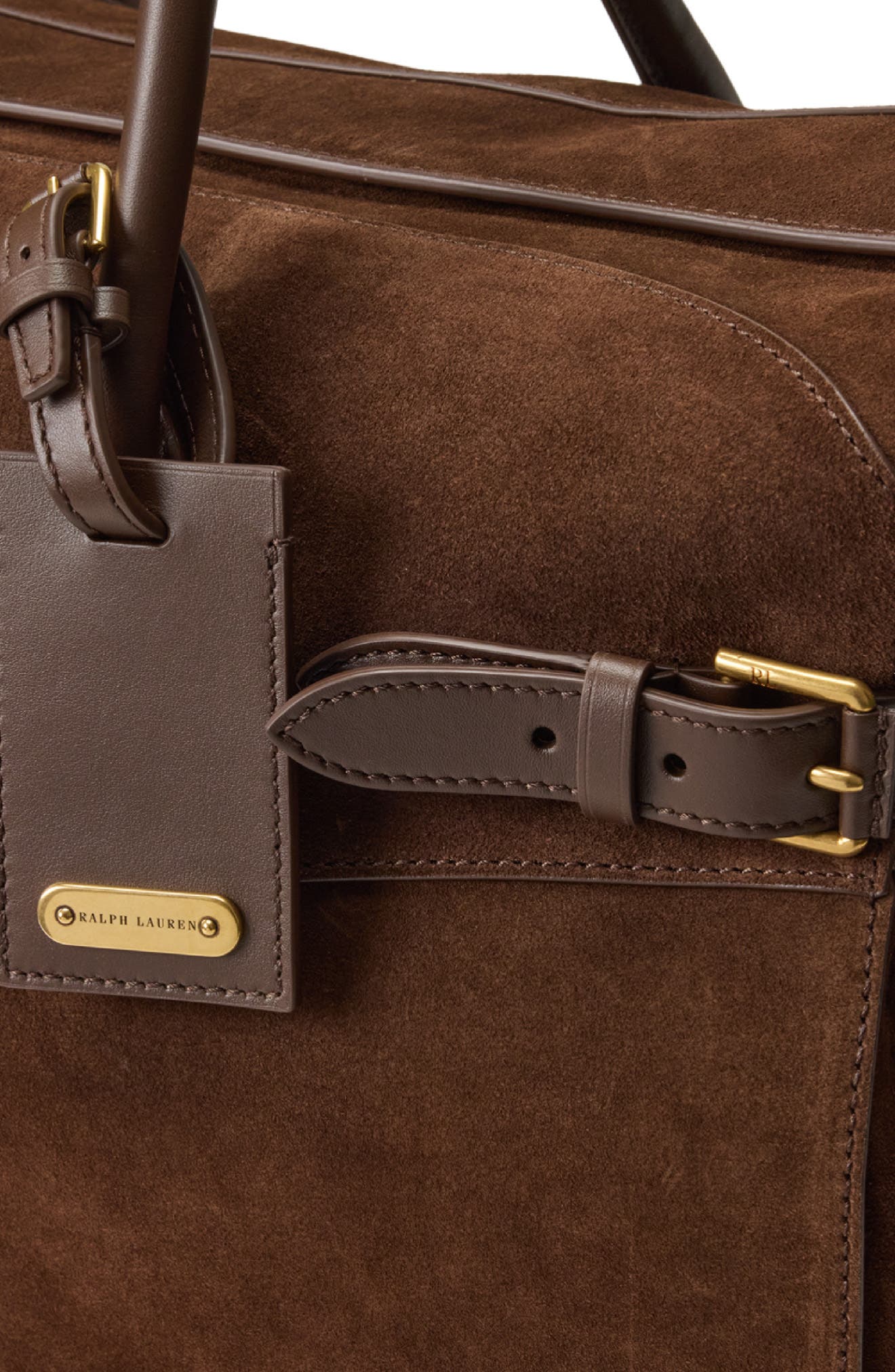 Calfskin Suede Duffle Bag, Alternate, color, MOCHA