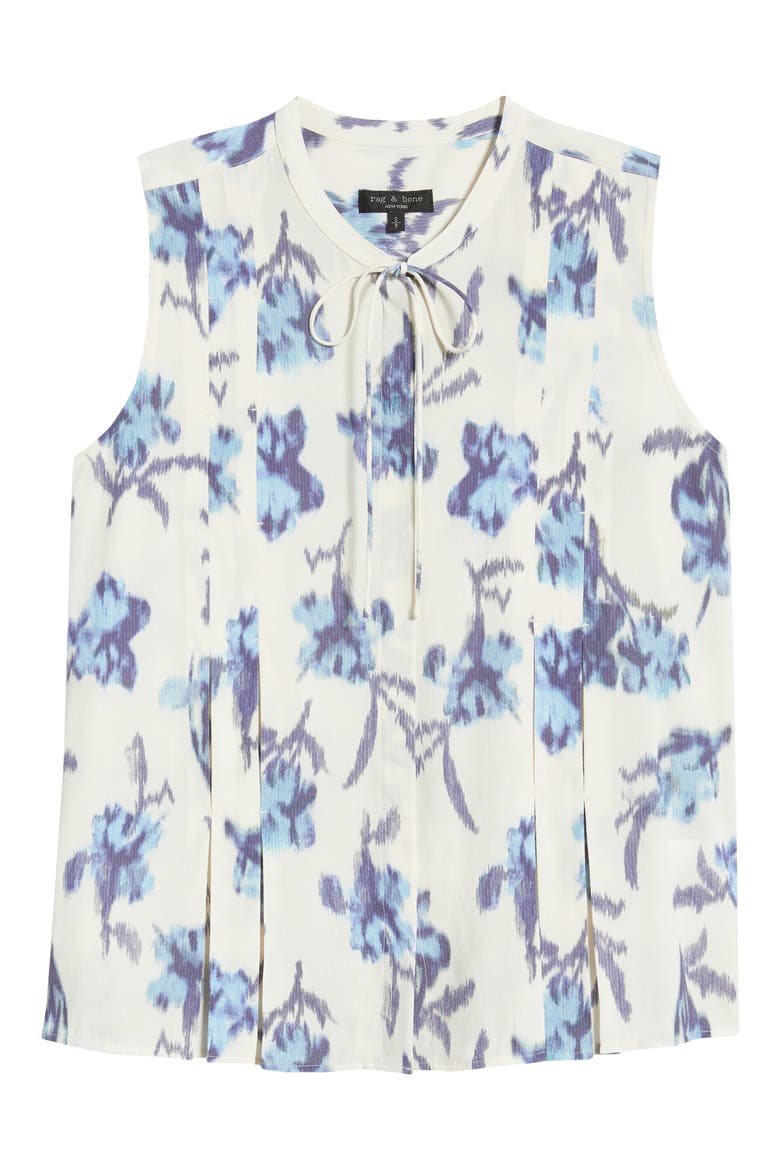 Arden Floral Tie Neck Blouse, Alternate, color, IVORY
