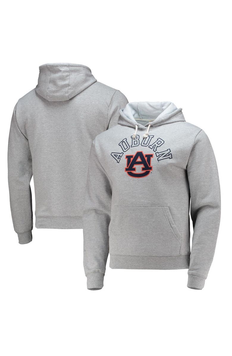 LEAGUE COLLEGIATE WEAR Men's League Collegiate Wear Heathered Gray Auburn Tigers Seal Neuvo Essential Fleece Pullover Hoodie, Main, color, 