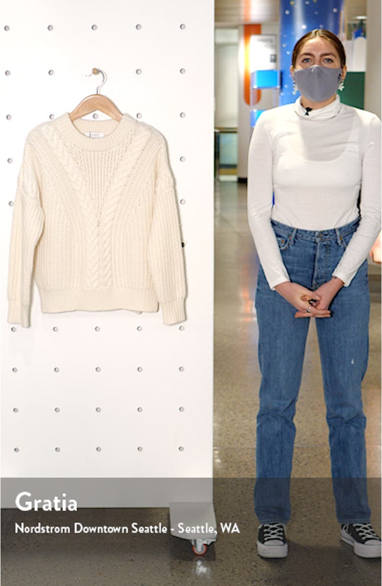 V-Cable Cashmere Crewneck Sweater, sales video thumbnail