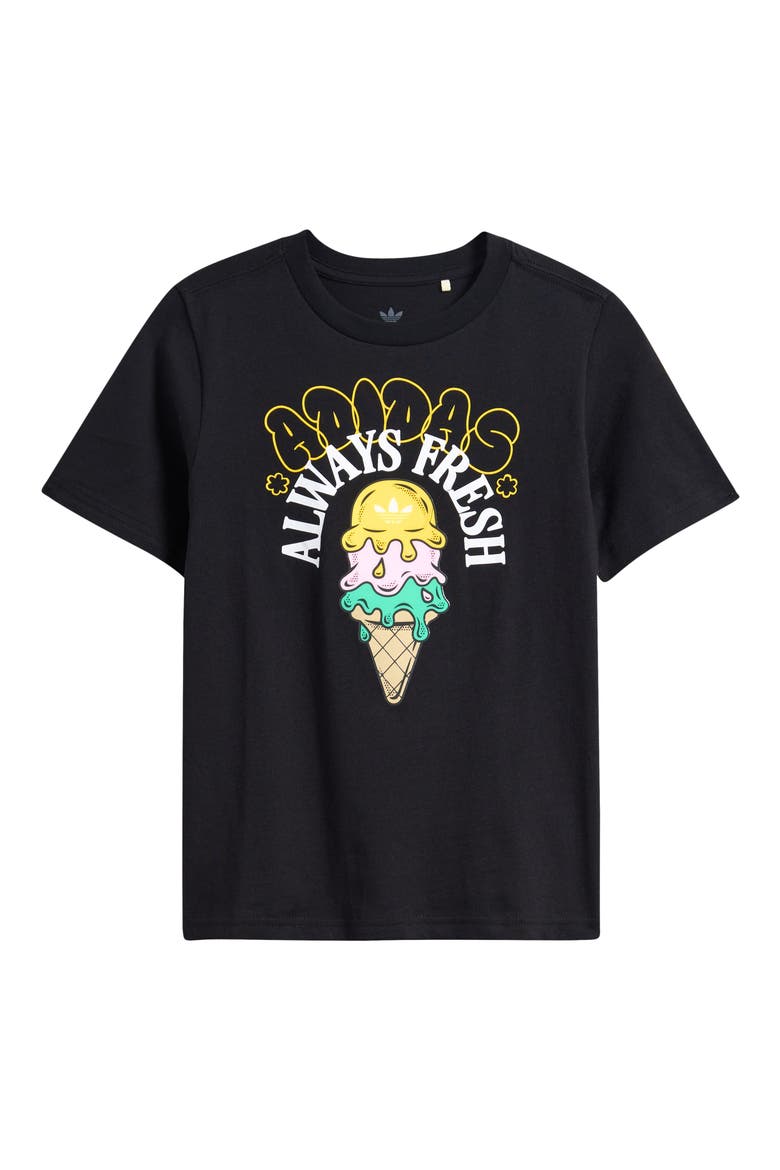 Kids' Ice Cream Graphic Cotton T-Shirt, Main, color, BLACK