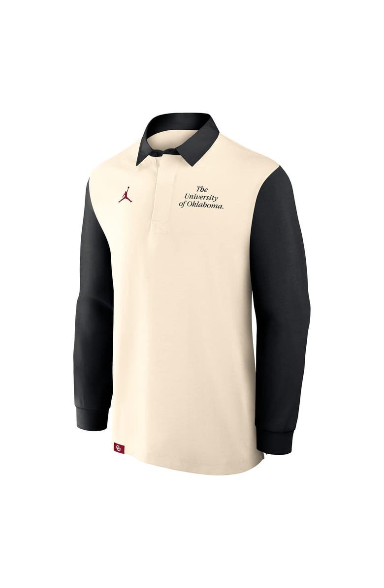 Jordan Brand Men's Jordan Brand Cream/Black Oklahoma Sooners Rugby Long Sleeve Shirt, Alternate, color, Cream