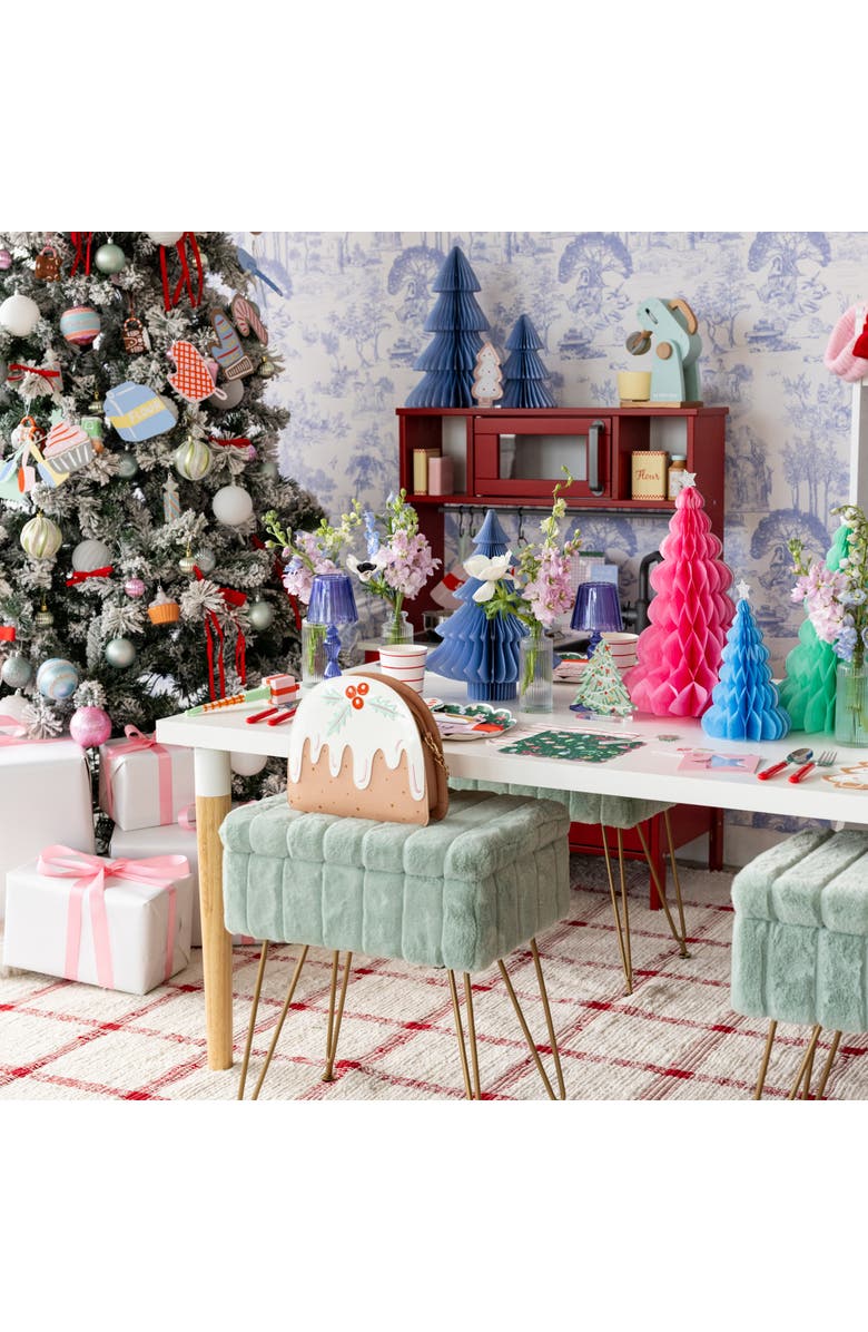 Daydream Society Baking Spirits Bright Pink Gingerbread House Christmas Large Napkins, Alternate, color, Assorted Pre-Pack