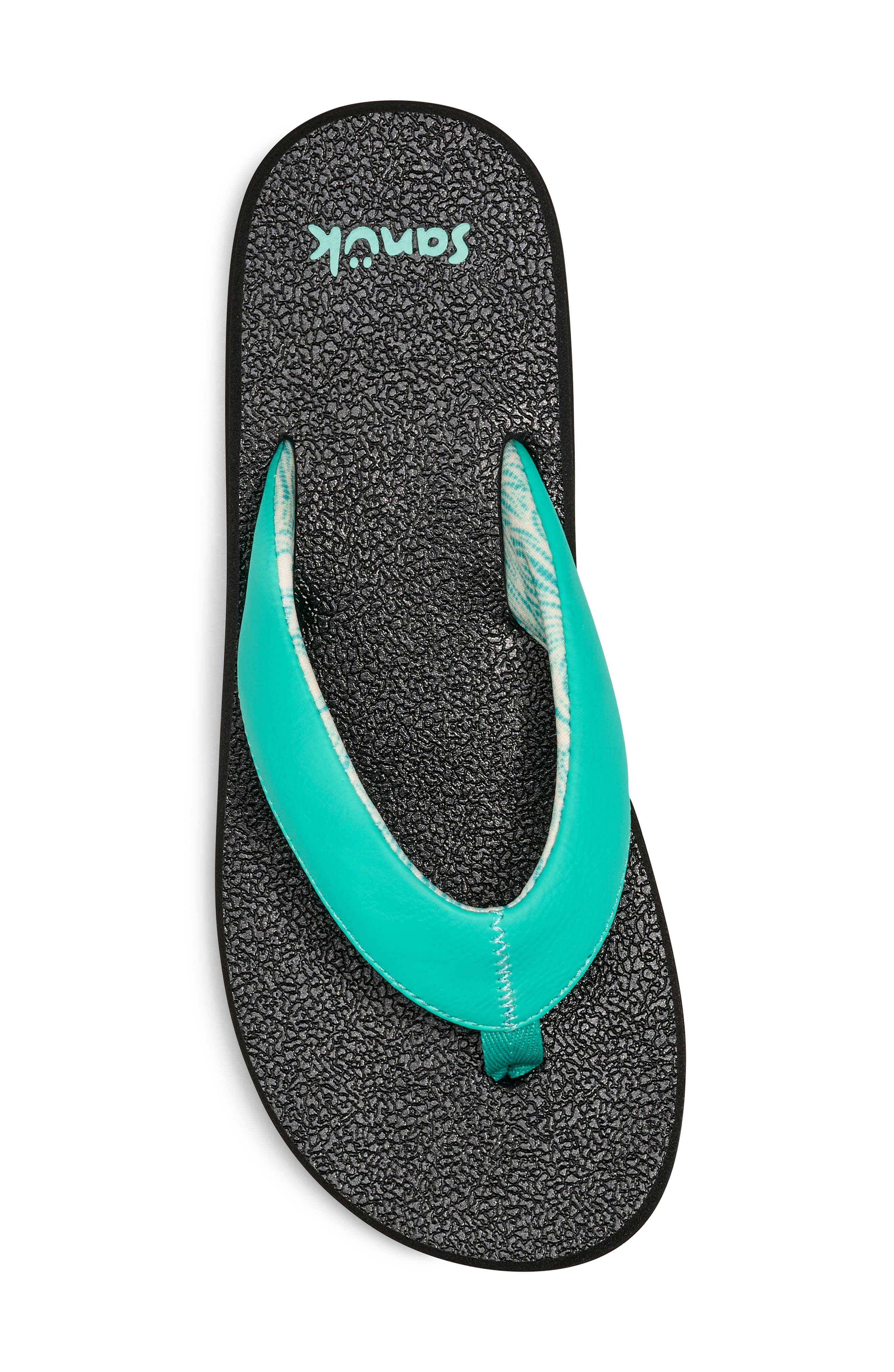 Yoga Mat II Flip Flop, Alternate, color, AQUA GREEN
