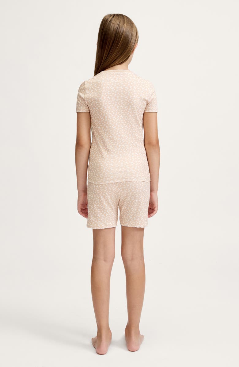 Petite Plume Ditzy Waltz Fitted Short Set, Alternate, color, Beige