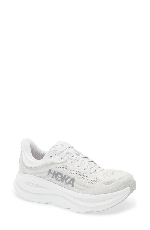 Hoka Bondi 9 Running Shoe In Stardust/silver
