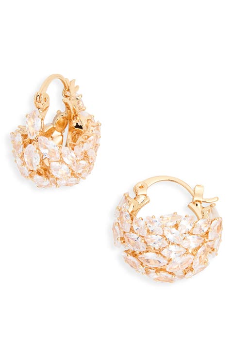Mixed Stone Pavé Huggie Hoop Earrings