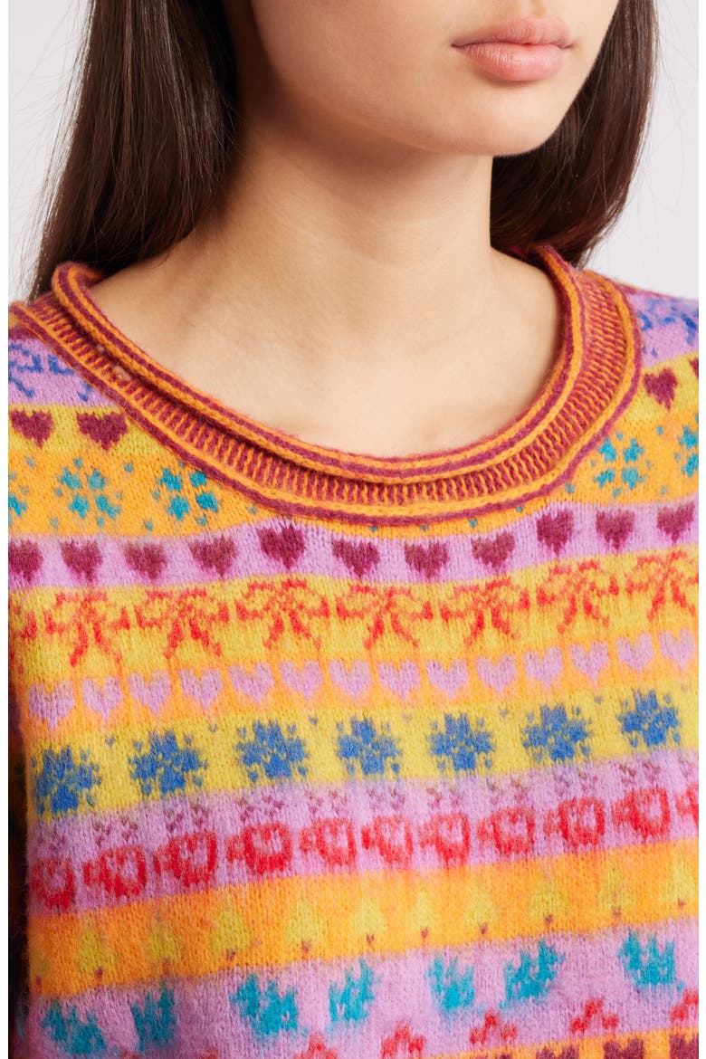 Favorite Things Mixed Print Wool Blend Sweater, Alternate, color, BRIGHT CONFETTI COMBO
