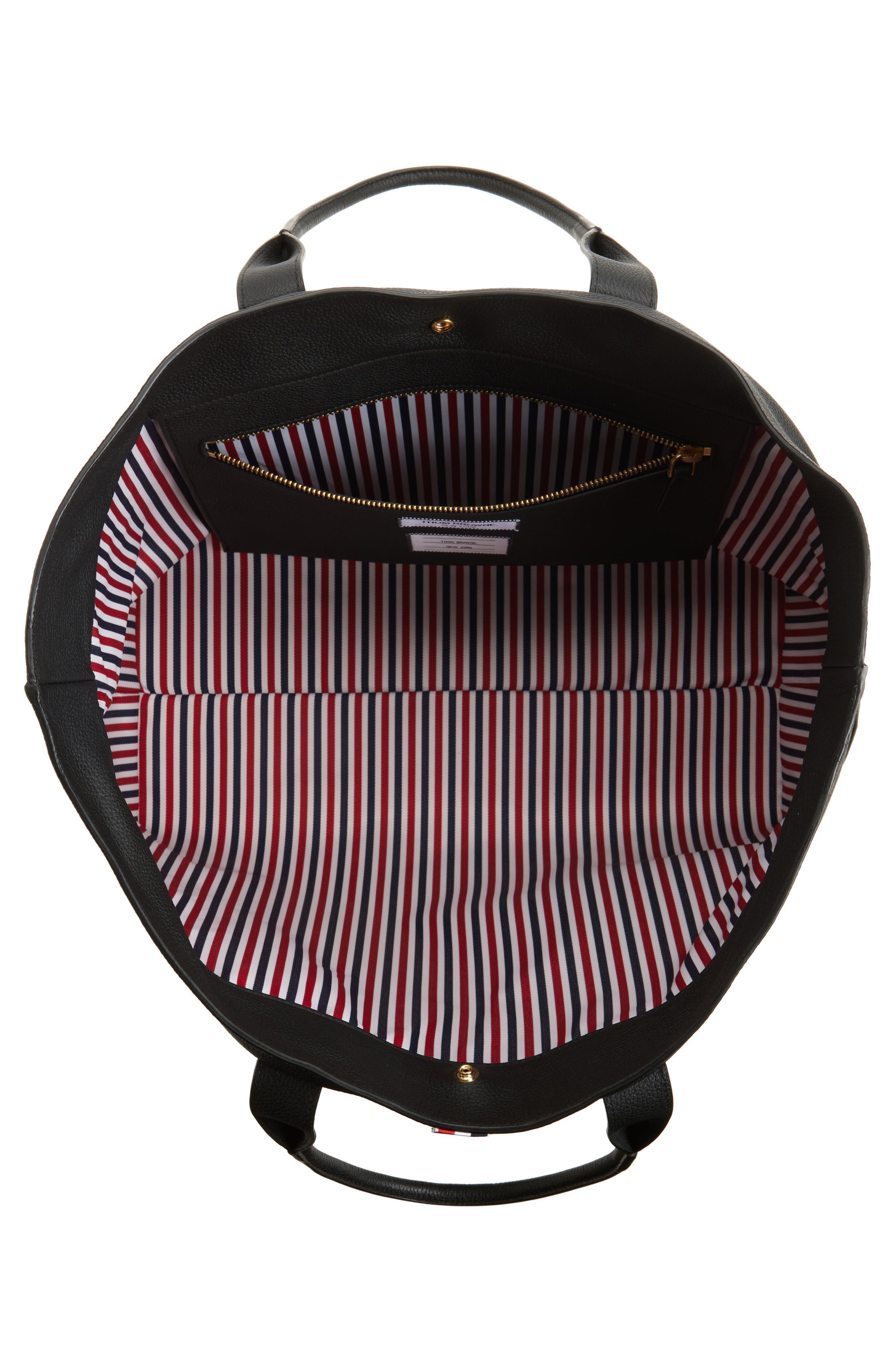 Thom Browne Medium Tool Leather Tote, Alternate, color, Black