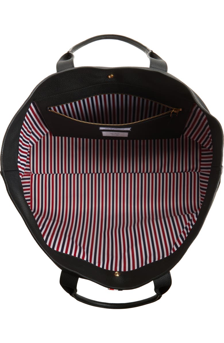 Thom Browne Medium Tool Leather Tote, Alternate, color, Black