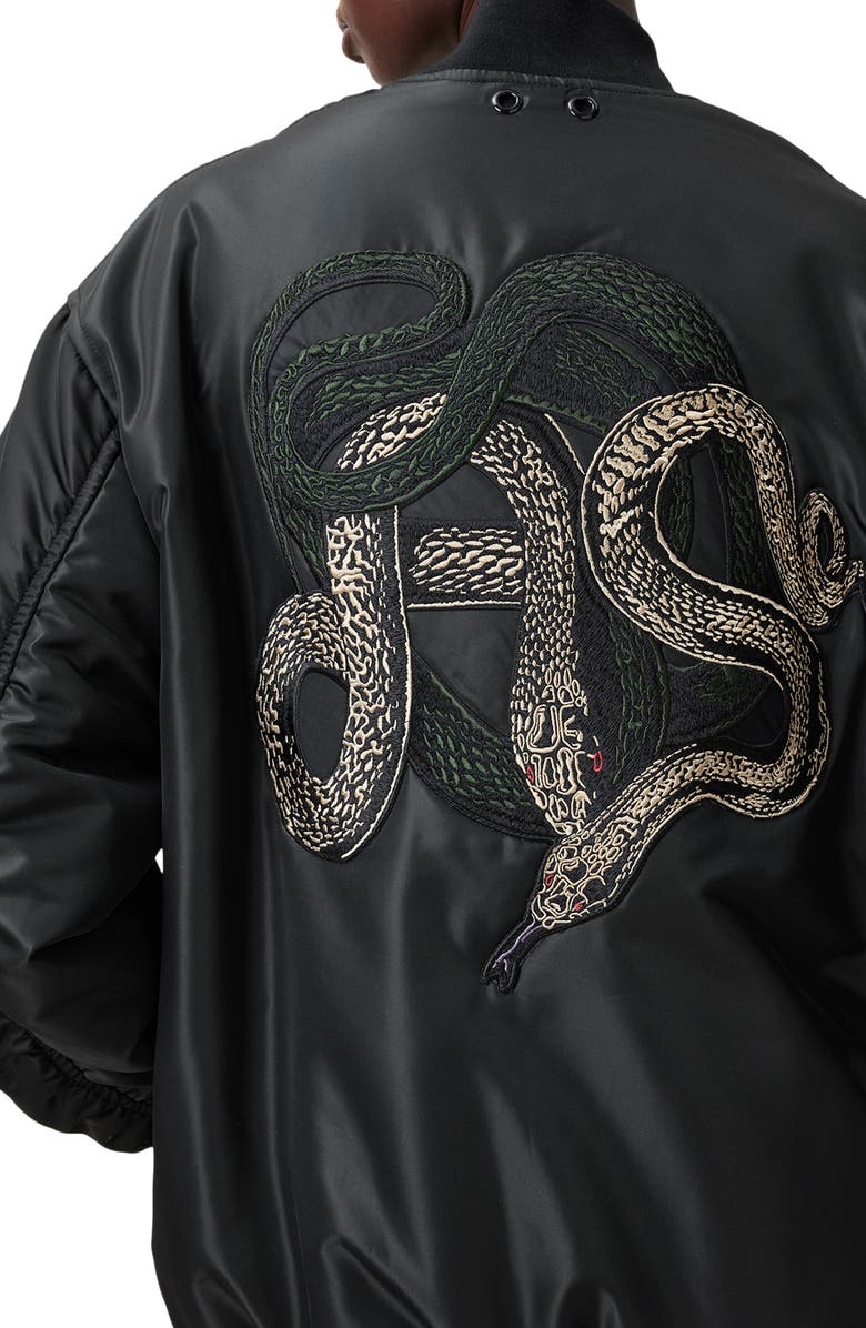 AllSaints Bettie Embroidered Bomber Jacket, Alternate, color,