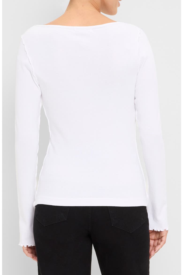 Flared Sleeve Long Sleeve Boatneck Tee, Alternate, color, WHITE