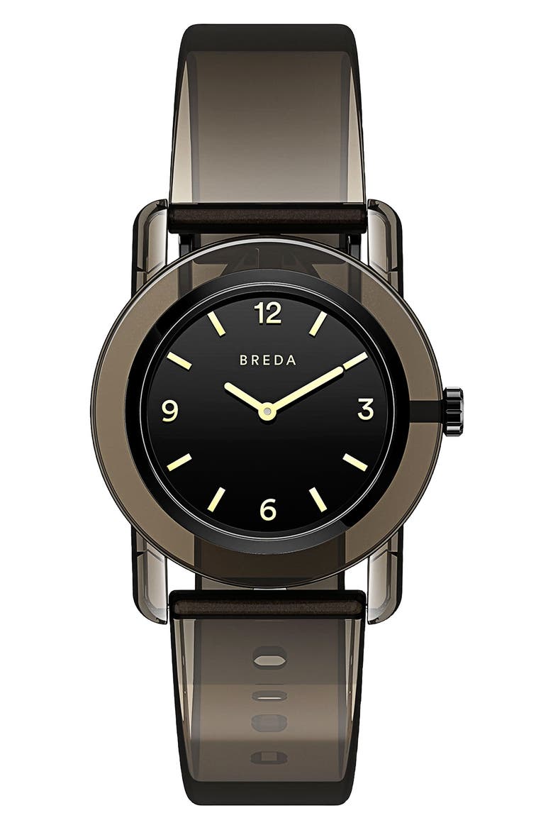 Play Glow in the Dark Rubber Strap Watch, 35mm, Main, color, BLACK