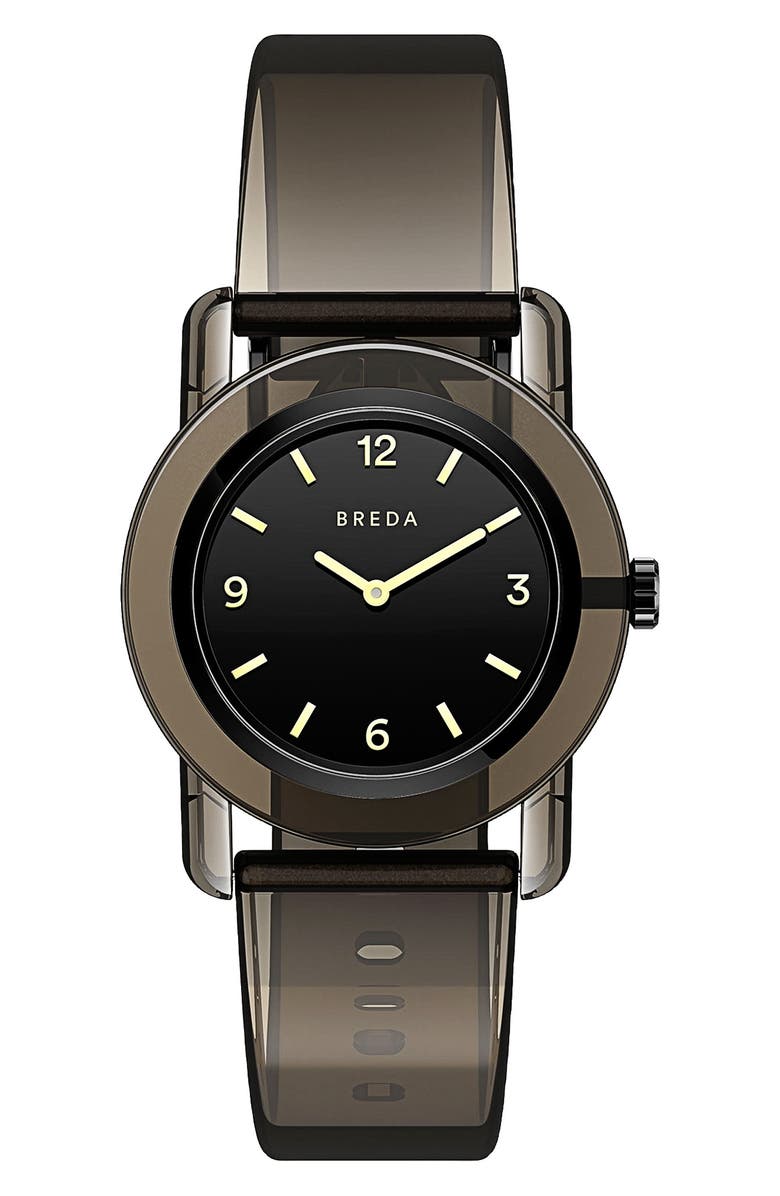 BREDA Play Glow in the Dark Rubber Strap Watch, 35mm, Main, color,