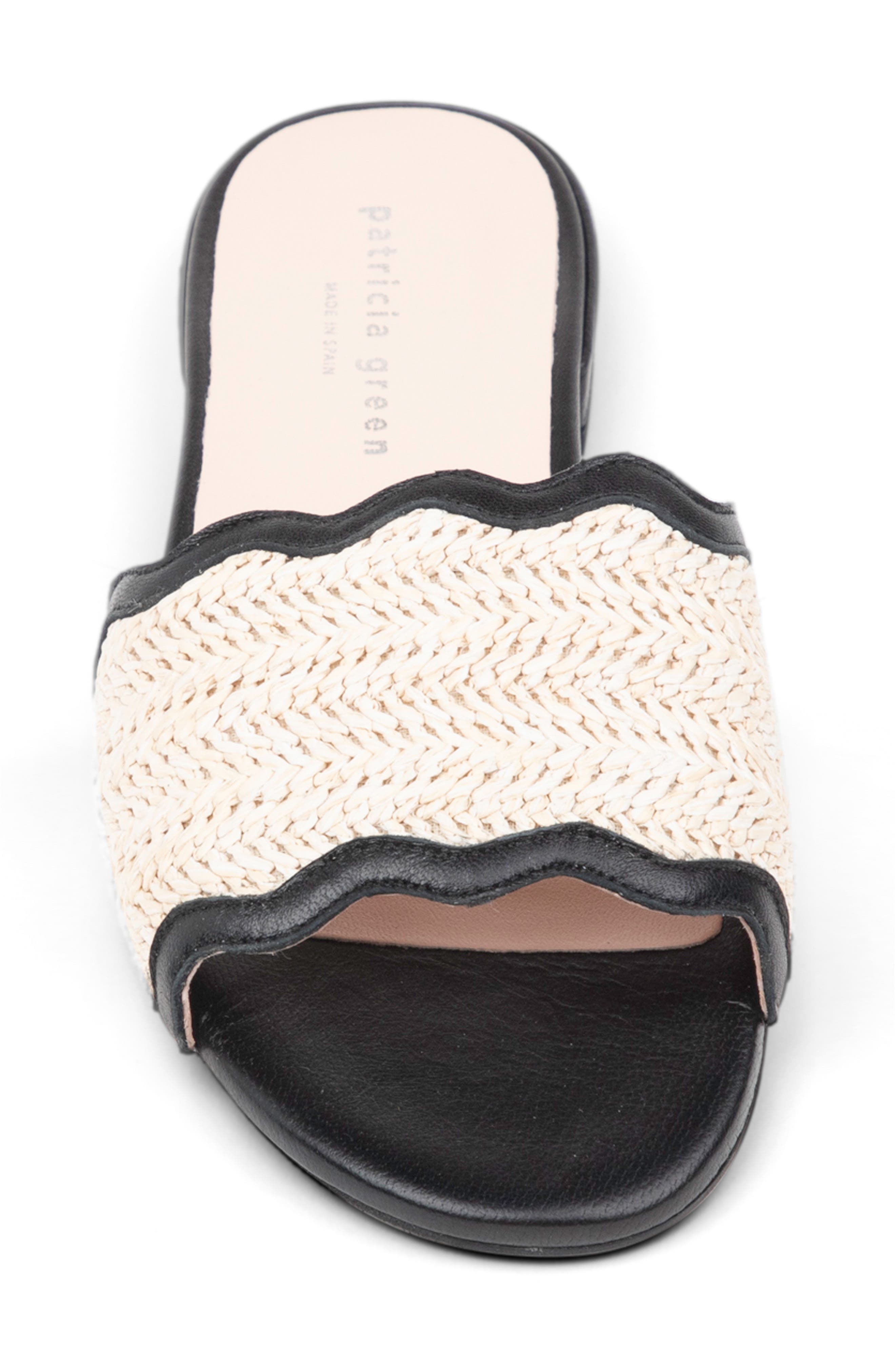 patricia green Emma Raffia Slide Sandal, Alternate, color, Black