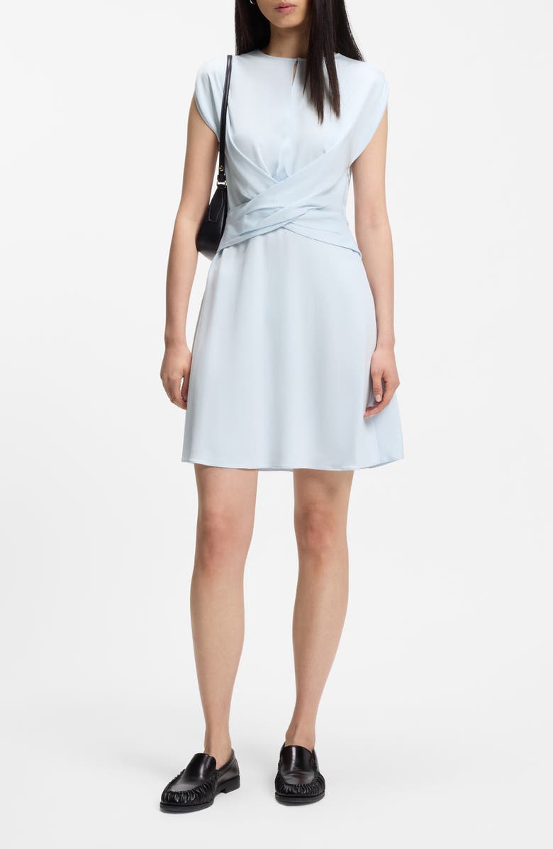 BOSS Devari Wrap Bodice Dress, Main, color, Pale Lagoon