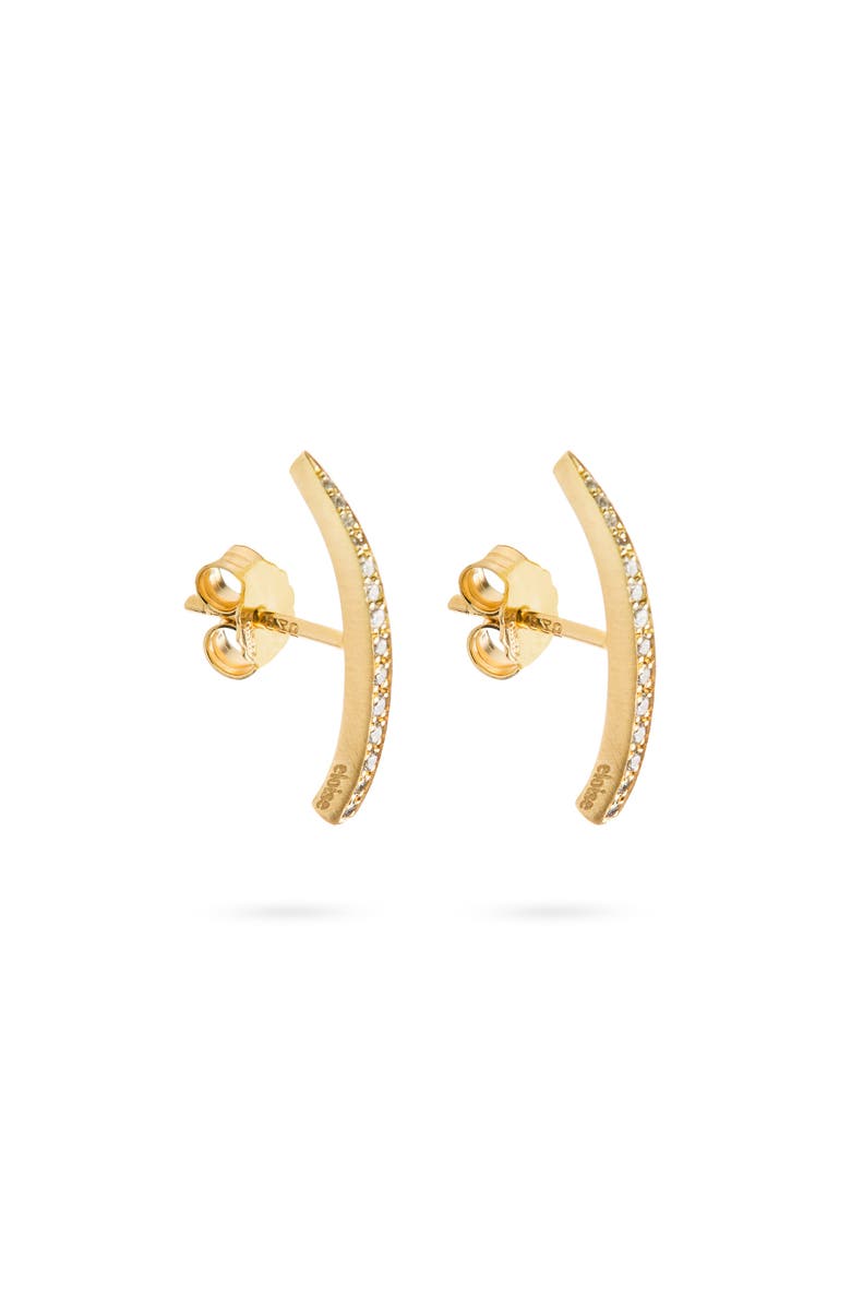 Eloise Jewelry Crescent Moon Earrings with Gemstone, Main, color, Diamond
